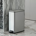 thumbnail image 5 of Innovaze 2.6 Gallon Stainless Steel Trash Can, Slim Step On Trash Can for Bathroom and Office, Silver, 5 of 7
