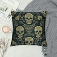 thumbnail image 2 of MDO  Vinatge Skull Rose Navy Blue One Throw Pillow with Cover for Couch Bed Sofa, 18 x 18 Decorative Pillows w/Case, 2 of 5