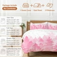 thumbnail image 6 of Winter Watercolor Pink Trees Bedding Duvet Cover Set Queen 4 Pieces Snowflake Plant Christmas Gradient Bedding Set with Zipper Closure,1 Comforter Cover 90x92 Inches 1 Flat Sheet & 2 Pillow Cases, 6 of 7