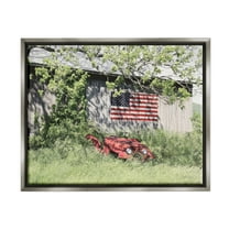 Stupell Americana Lush Country Greenery Landscape Photography Gray Floater Framed Art Print Wall Art
