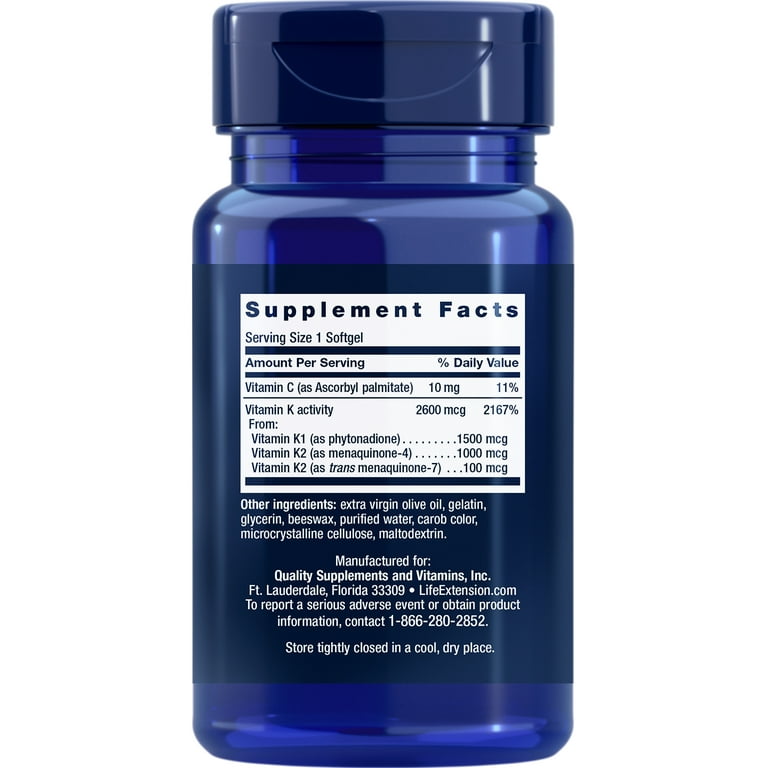 Life Extension Super K, vitamin K1, vitamin K2 mk-7, vitamin K2 mk-4, vitamin C, bone health, heart health, arterial health, 3-month supply, Gluten-Free, 1 Daily, Non-GMO, 90 softgels - Shop Black Friday Life Extension Super K, vitamin K1, vitamin K2 mk-7, vitamin K2 mk-4, vitamin C, bone health, heart health, arterial health, 3-month supply, Gluten-Free, 1 Daily, Non-GMO, 90 softgels - Shop Black Friday