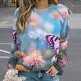 thumbnail image 2 of Watercolor Wildflowers Women's Floral Printed Sweatshirt Long Sleeve Crewneck Casual Loose Vintage Graphic Pullover Tops, 2 of 7