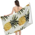 thumbnail image 2 of PHYHOO Summer Gold Pineapple Oversized Pineapple Striped Towel Super Soft &amp; for Swimming 30x60in, 2 of 8