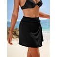 thumbnail image 4 of Charmo Womens Side Split Swim Skirts Built-in Briefs Tankini Bottoms Bikini Skirts with Back Pocket, 4 of 7