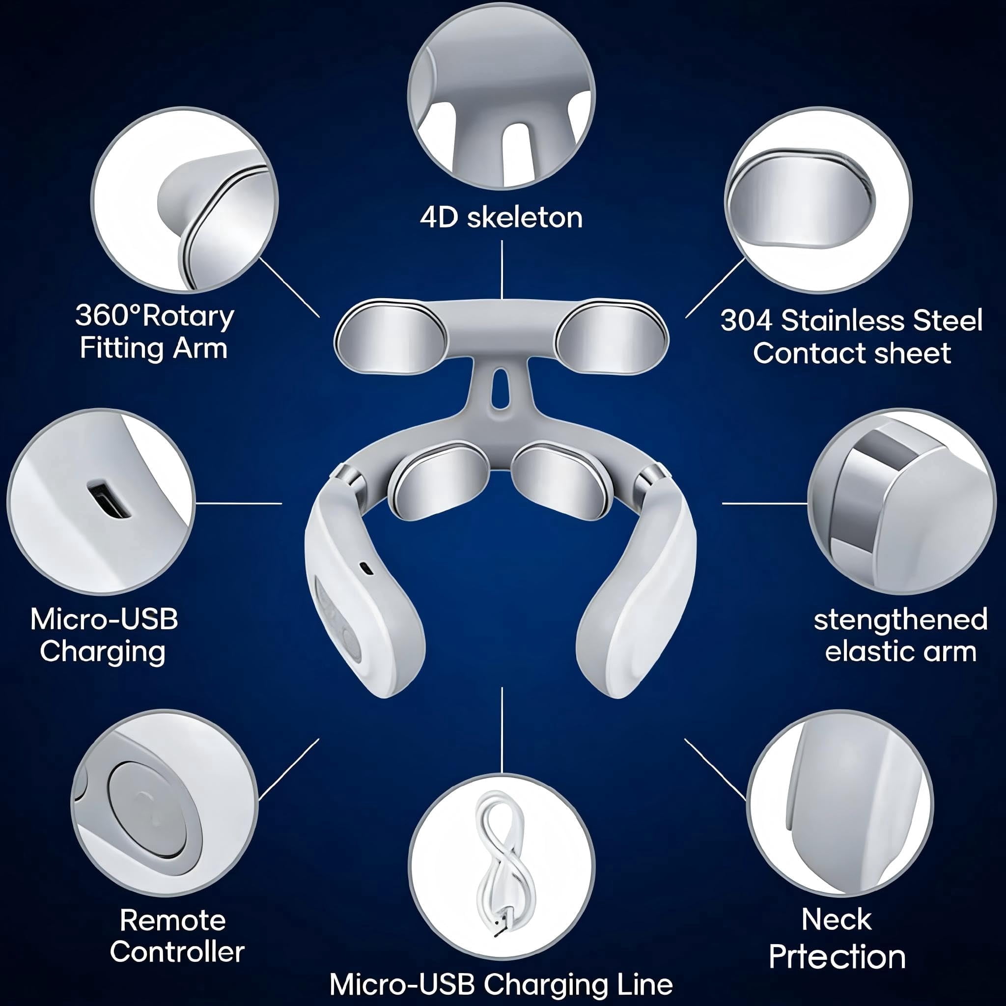 2026 Verticlear Pro Neck Device 2.0 Neck Massager Upgraded with Heat, Electric Pulse Neck Massager for Pain Relief, Wireless Neckology Intelligent Massager