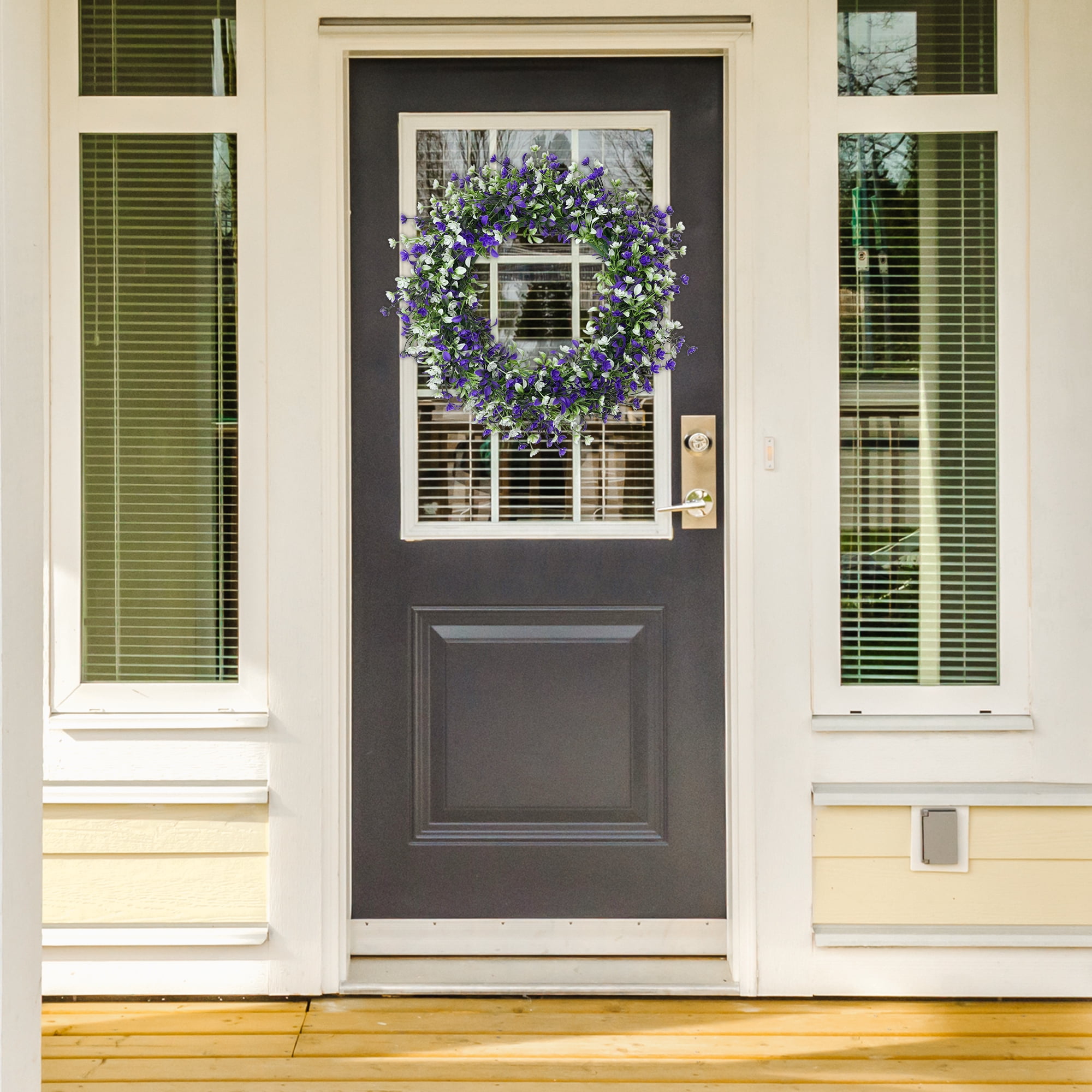 Unique Bargains Boxwood Wreaths for Front Door Fall Decorations Farmhouse Wreaths Purple