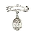 thumbnail image 1 of Sterling Silver Baby Badge with St. Richard Charm and Arched Polished Badge Pin 7/8 X 7/8 inches, 1 of 1