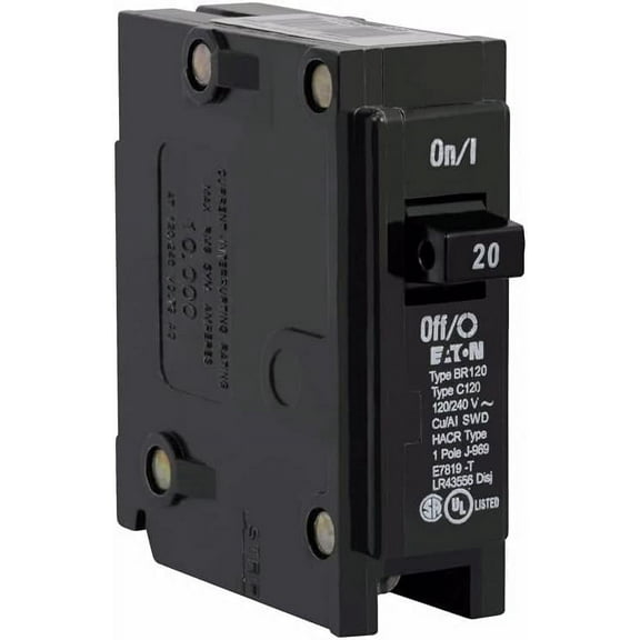 Eaton 20 Amp Single Pole Circuit Breaker BR120 - 1 Pole - br120 Circuit Breaker