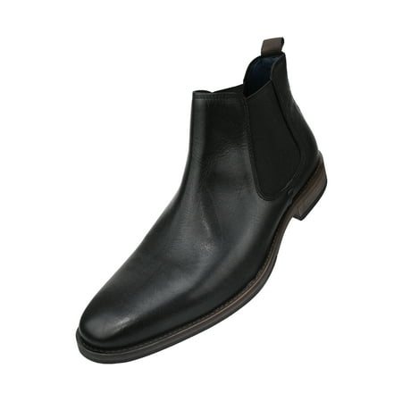 Perforated Wing Tip - Asher Green Full Grain Leather High Top Chelsea Boot with Perforated Wing Tip Detail Style AG6220