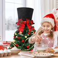 thumbnail image 3 of Christmas Tree Topper Hat, Xmas Tree Topper, Top Hat with Large Bow for Christmas Tree Decorations Desktop Ornaments Winter Holiday Party Home Decor, 3 of 8