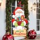 thumbnail image 2 of Colgador de puerta navideño 2023, colgante para fiesta de Año Nuevo, Papá Noel, muñeco de nieve, alce, pancarta de papel, decoración navideña para el hogar, 2 of 5