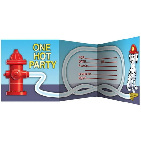 Firefighter Invitations, 8pk