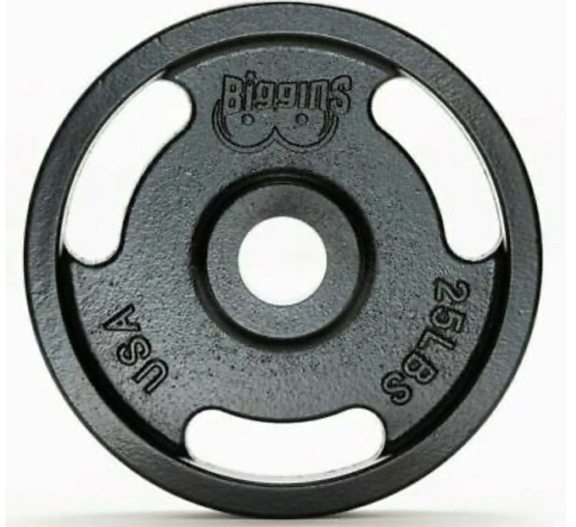 Biggins Iron Olympic Cast Iron Weight Plates, Single, 25 lb.