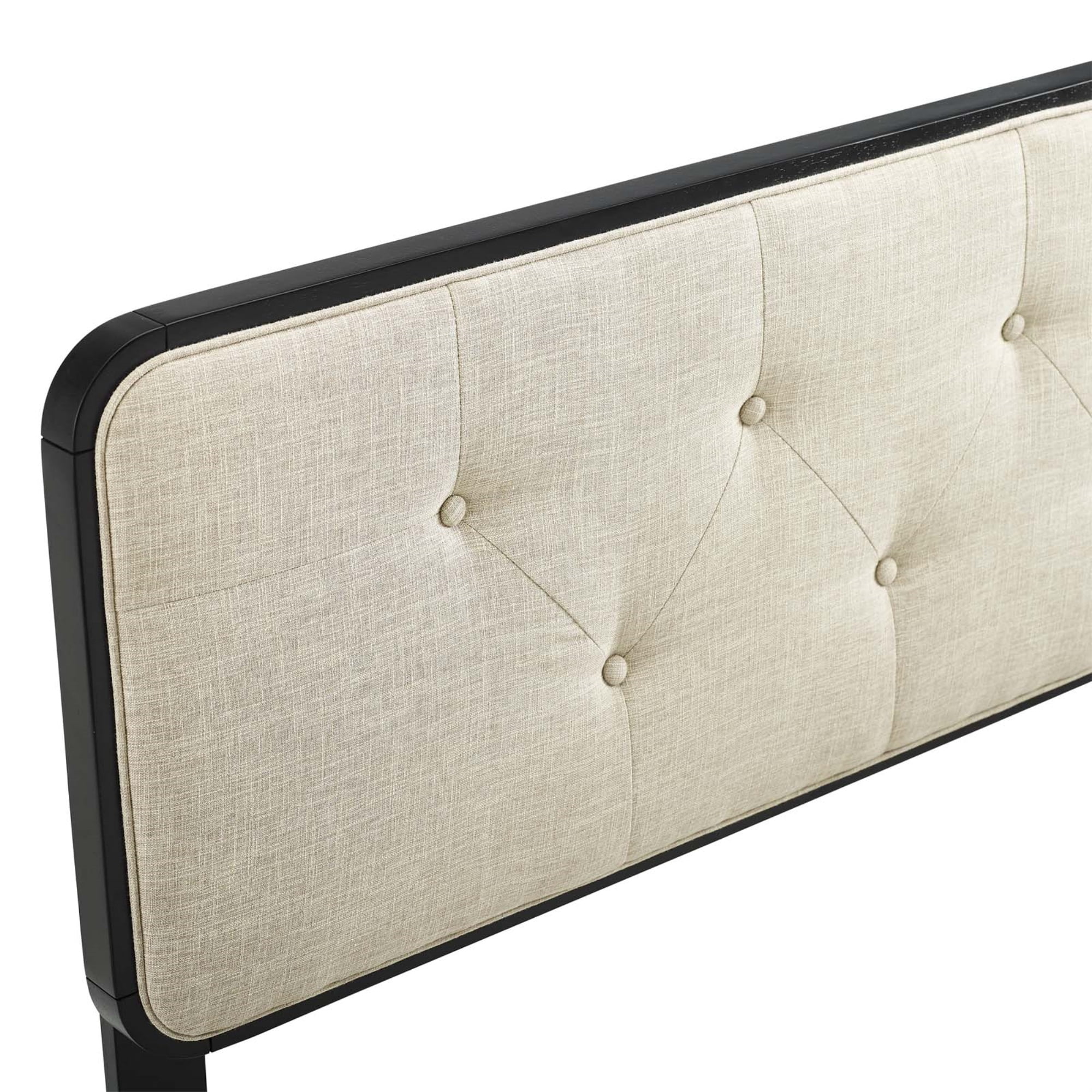 Ergode Collins Tufted Full Fabric and Wood Headboard - Black Beige