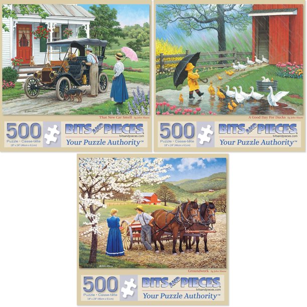 Set de rompecabezas Bits and Pieces 3 x 500 piezas 46 x 61 cm John Sloane