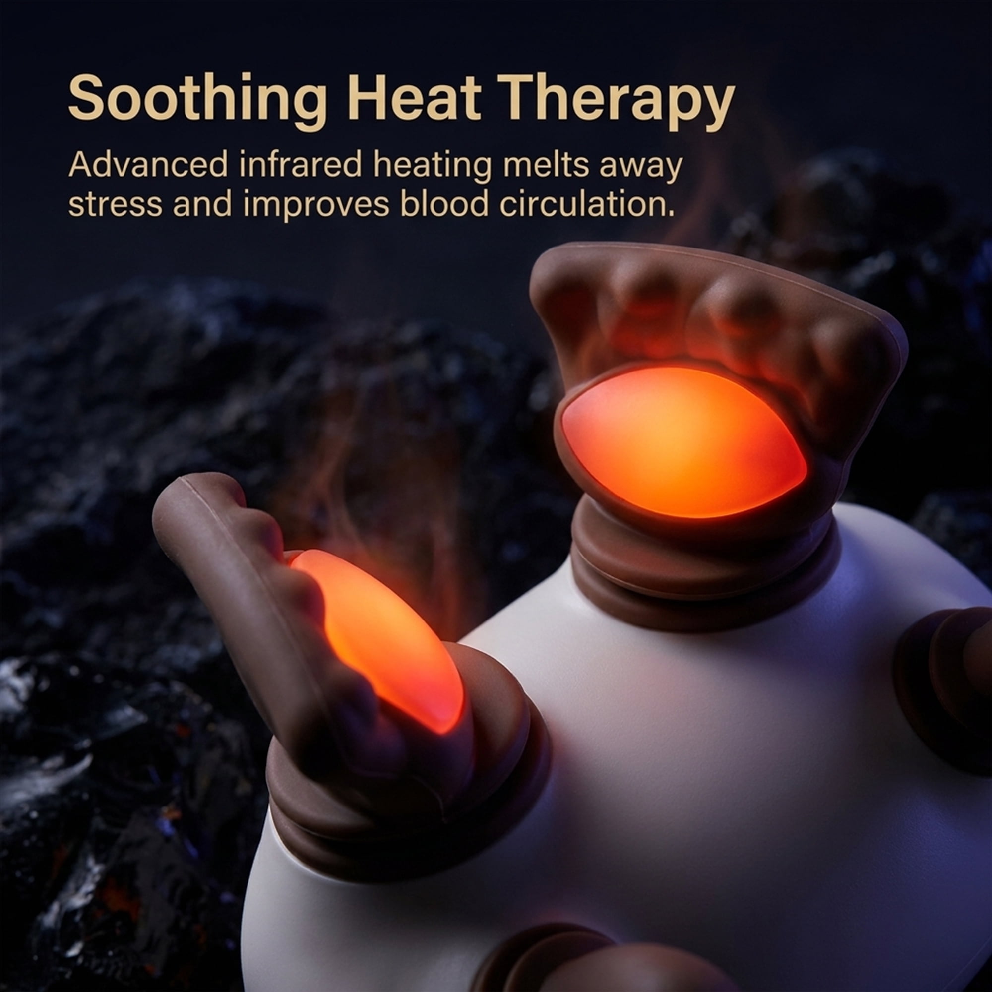 4D Bionic Neck Massager with Heat, Wireless Neck and Shoulder Massager for Pain Relief Deep Tissue, Portable Real Touch Shiatsu Hand Massager, Rechargeable Cervical Electric Massager for Home Office