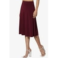 thumbnail image 3 of Women's PLUS Simple Foldover Stretch A-Line Flared Knee Length Skirt Comfy Stylish, 3 of 7