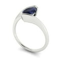 thumbnail image 2 of Solitaire Engagement Ring for Women - 1ct Simulated Blue Sapphire in 14K White Gold Promise Ring, 2 of 6