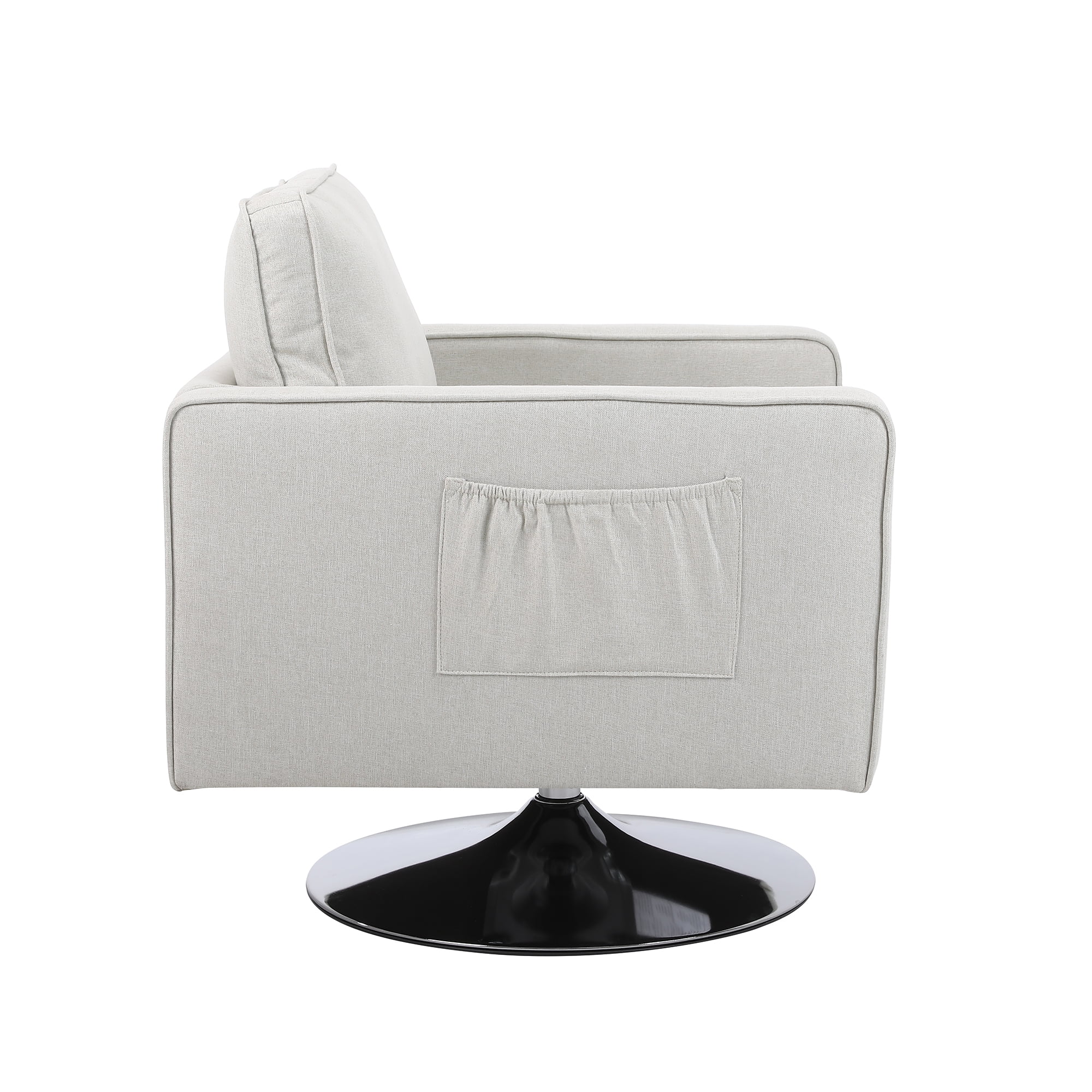 Kadyn Swivel Accent Barrel Chair, Linen Armchair with 360 Degree Swiveling and Side Pocket for Living Room, Beige Kadyn Swivel Accent Barrel Chair, Linen Armchair with 360 Degree Swiveling and Side Pocket for Living Room, Beige