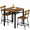 Brown, variant on baxluxe 3-Piece Kitchen Counter Height Breakfast Nook Table with 2 Bar Stools Storage Rack, Wood Tabletop Metal Frame Small Space Dining Furniture