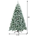 thumbnail image 4 of Patiojoy 6FT Pre-lit Artificial Hinged Christmas Pine Tree Snow Flocked Decoration Tree, 4 of 8