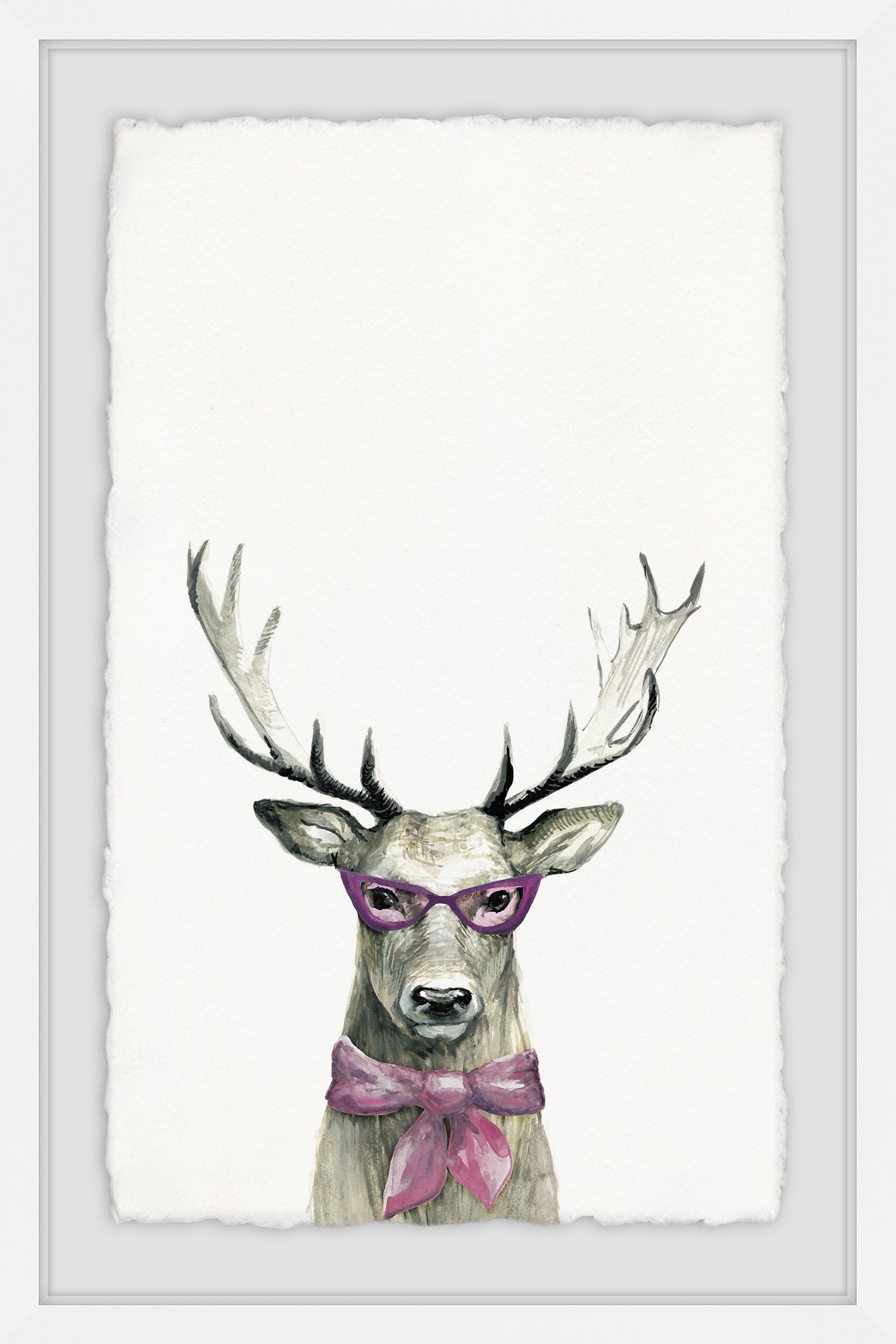 Po-Faced Deer Framed Painting Art Print