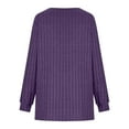 thumbnail image 6 of XPMWRP Knit Sweater Women V Neck Button Up Sweaters Jumpers Trendy Tunic Long Sleeve Pullover Tops Comfy Fall Clothes Purple M, 6 of 8