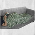 thumbnail image 6 of Floral Soft Flannel Fleece Throw Blanket, Classic Rose Branches Victorian Petals Romantic Botanical Blossom Pattern, Cozy Plush for Indoor and Outdoor Use, 60" x 80", Reseda Green Cream, by Ambesonne, 6 of 6