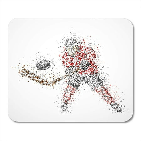 SIDONKU White Sport Abstract Hockey Player Shoots The Puck 10 Mousepad Mouse Pad Mouse Mat 9x10