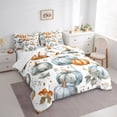 thumbnail image 4 of Feelyou Grey Blue Pumpkin Twin Bedding Sets 7-Piece, Maple Plant Botanical Bedding Comforter Set, Harvest Theme Sheet Sets, Super Cozy Bedroom Decorative, 4 of 7