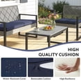 thumbnail image 3 of Segmart 4-Piece Outdoor Patio Furniture Set, Patio Conversation Set with Coffee Table, All-Weather PE Rattan Deep Seating Sofa Set with Cushions for Porch, Backyard, Balcony, 3 of 7