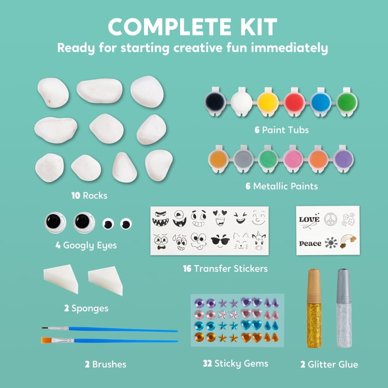 Joyfy Rock Painting Kit for Kids, 12 Rocks with Paints photo 7