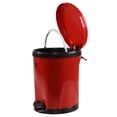 thumbnail image 2 of DynkoNA 1-Pack Plastic Step Garbage Can, Small Trash Can with Lid, Red, 2 of 6