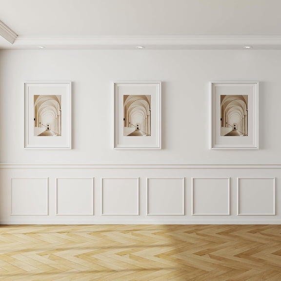 White Accent Wall Molding Kit, 6 Set 20" x 20" Premade Wainscoting Panels, Peel and Stick Wall Trim, Pre Cut Picture Frame Molding for Walls, Easy DIY Home Decoration