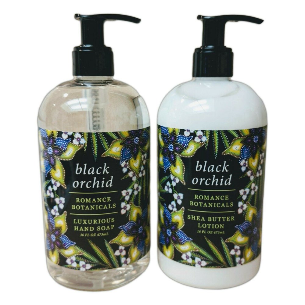 Greenwich Bay BLACK ORCHID Shea Butter Hand Soap & Lotion Set, 16oz