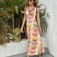 thumbnail image 2 of J'aime Macarons! Robe Sans Manches pour Femmes Robes d'Été Dames 2024, 2 of 4