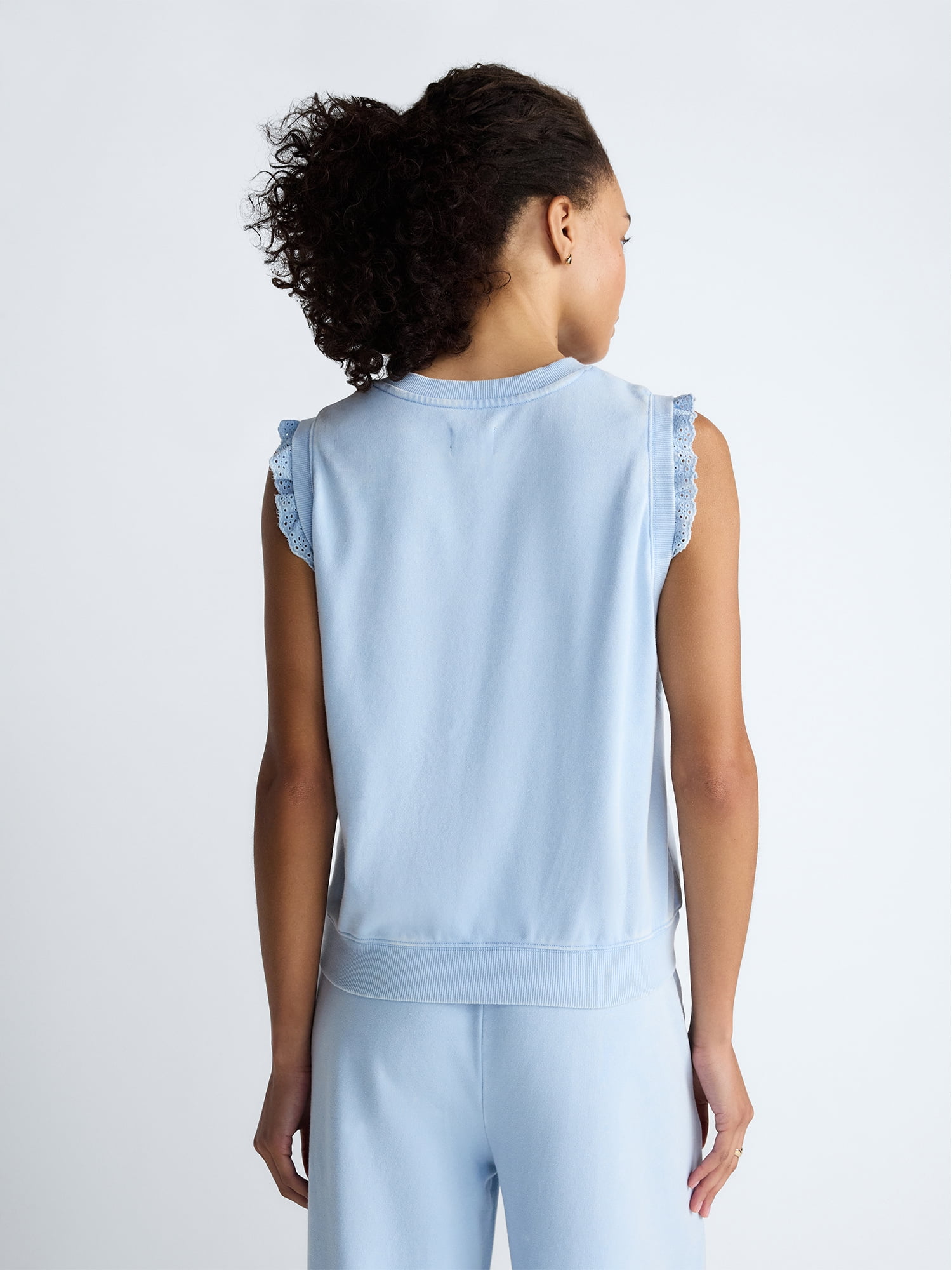 Scoop Women's Sleeveless Ruffle Top, Sizes XS-XXL