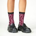 thumbnail image 4 of Honeii Rose Leopard Print Print Children's Colorful Socks,Unisex Kids and Toddlers' Cushioned Sock,Kids Athletic Crew Socks,for Everyday Wear and Sports, 4 of 5