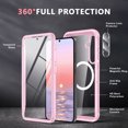 thumbnail image 3 of CASEFIV for Samsung Galaxy S24 Case,Compatible with Magsafe[Built-in Tempered Glass Screen Protector & 2X Camera Lens Protector] Full Body Shockproof Case,Pink, 3 of 6