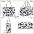 thumbnail image 3 of ZUXONGSY Butterfly Leopard Print Print PVC Tote Bag for Women Transparent Handbag with Top Handle Shopper Purse for Airplane Travel and Beach Vacation, 3 of 7