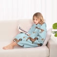 thumbnail image 4 of Dachshund Footprint Bone Blanket Hoodies for Kids 6-13YR Oversize Wearable Blanket Hoodies for Boys Girls Teens, 4 of 7