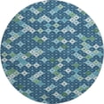 thumbnail image 2 of Addison Rugs Mayfield Premium Machine Washable Transitional Geometric Navy Round Rug, 8' x 8', 2 of 6