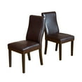 thumbnail image 5 of Urban Style Solid Wood Leatherette Padded Parsons Chairs, Kitchen Chairs, Brown, Set Of 2, 5 of 5