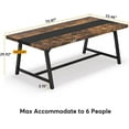 thumbnail image 5 of Tribesigns 6-Seater Conference Table, 70.87"L Vintage Wood Executive Desk with Strong Metal Frame for Meeting Room, Rustic Brown, 5 of 5