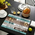 thumbnail image 4 of Positive Energy Positive Words Thanks Home Family Retro Farmhouse Wood Grain Patckwork Placemats for Dinning Table Set of 6 Cloth Table Mats Cotton Linen Place Mats Dinner Mat Farmhouse Table Decor, 4 of 6