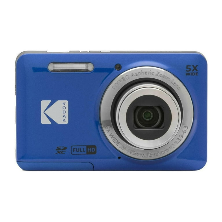 Kodak PIXPRO FZ55 Digital Camera Blue, 5x Optical Zoom, 28mm Wide