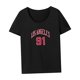 thumbnail image 4 of Camiseta de verano con cuello redondo para mujer, para vacaciones, regalo del día de San Valentín Negro, 4 of 7