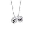 thumbnail image 2 of Delight Jewelry Silvertone Large Script Letter - G - 3/4'' Disc - Silvertone Script Initial Disc - W - Charm Necklace, 20"+3", 2 of 4