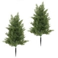 thumbnail image 4 of 20 Inch Artificial Cedar Topiary Ball Trees with Ground Spikes UV Resistant Cypress for Outdoor Indoor Front Porch Garden Backyard Decor Evergreen Shrubs Bushes, 4 of 7
