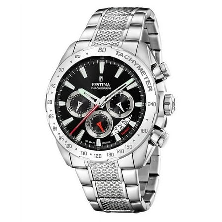 Festina Chrono Sport Stainless Steel Black Dial Quartz F20668-4 100M Men's Watch